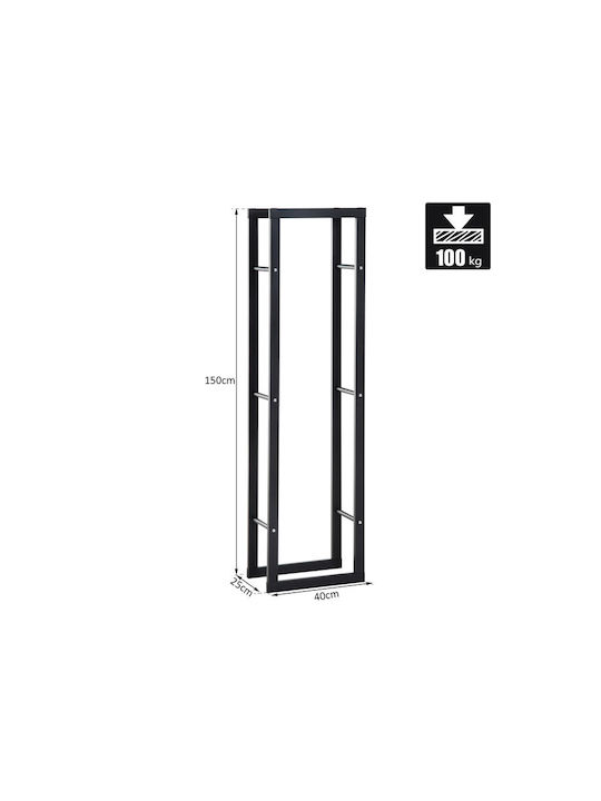 HomCom Metallisch Regal Holzlagerung 40x25x150cm