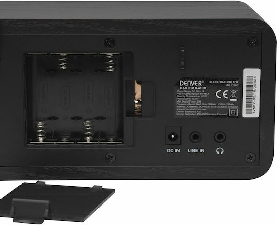 Denver DAB-30 Light Wood Επιτραπέζιο Ραδιόφωνο Ρεύματος / Μπαταρίας DAB+ Μαύρο