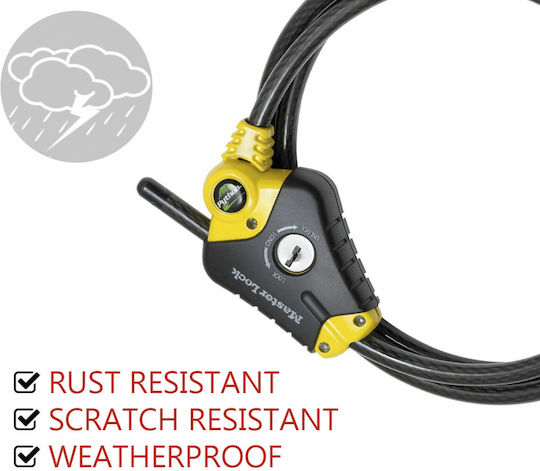 Master Lock 8420EURD Bicycle Cable Lock with Key Black