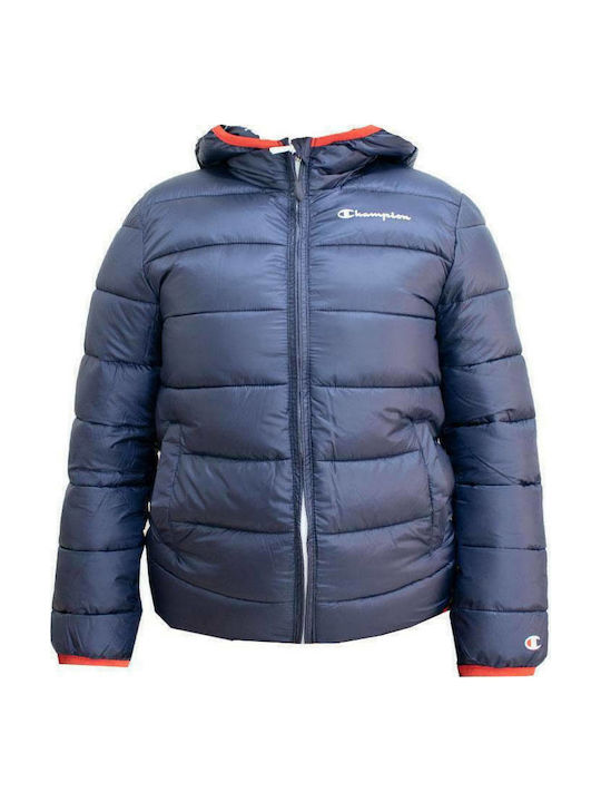 Kids Quilted Jacket short Hooded Blue