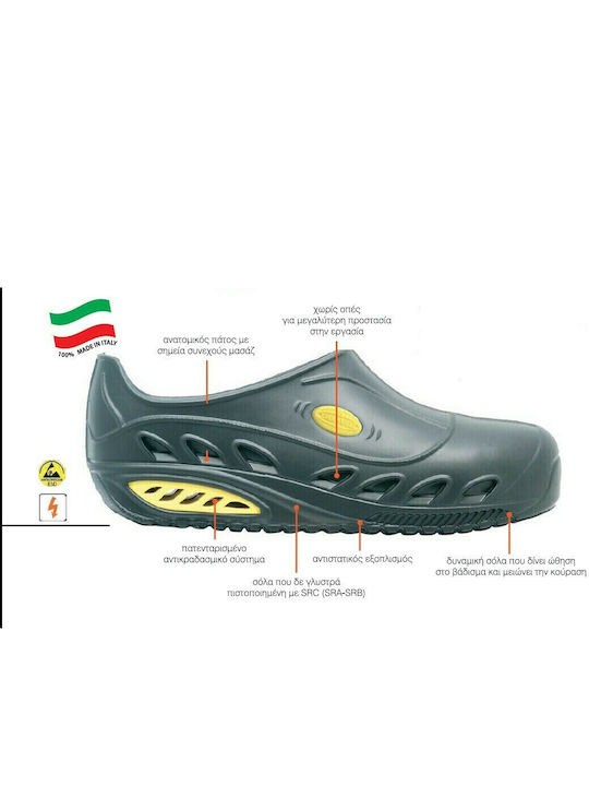 Emanuele Anatomic Black Clogs