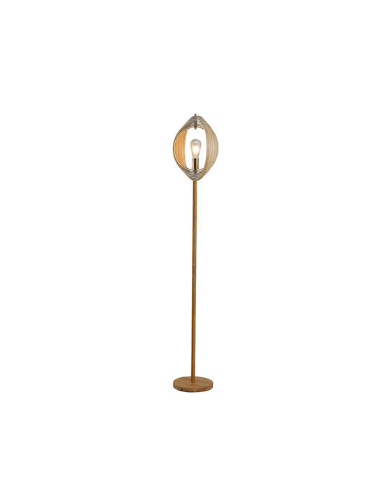 HomCom Floor Lamp H160xW38cm. with Socket for Bulb E27 Beige
