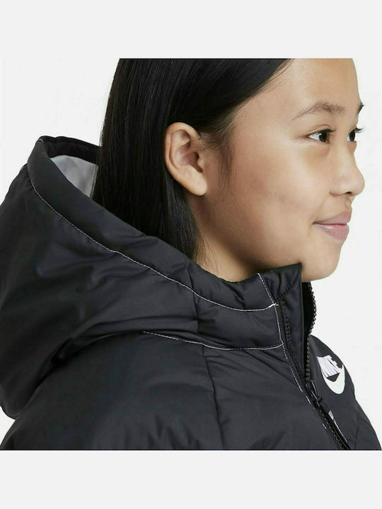 Kids' Sports Jacket Short with Hood Black Sportswear