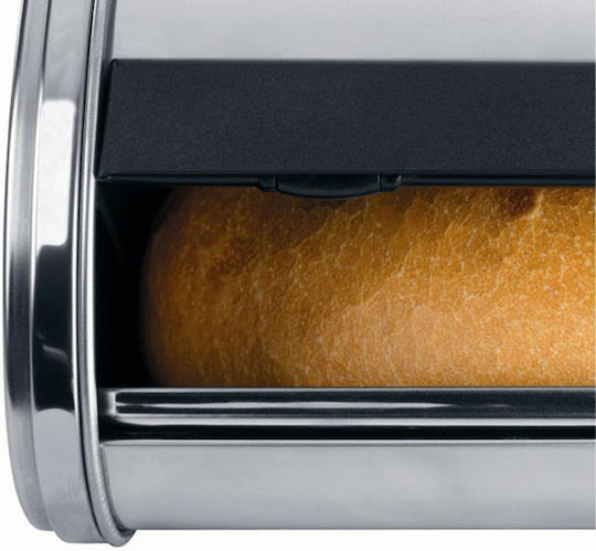 Brabantia Roll Top Bread Bin Ψωμιέρα με Καπάκι Μεταλλική σε Ασημί Χρώμα 31.6x26.5x17.3cm
