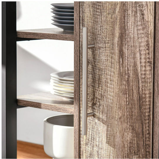 HomCom Wooden Kitchen Trolley 5 Tiers Brown 60x50x84.5cm