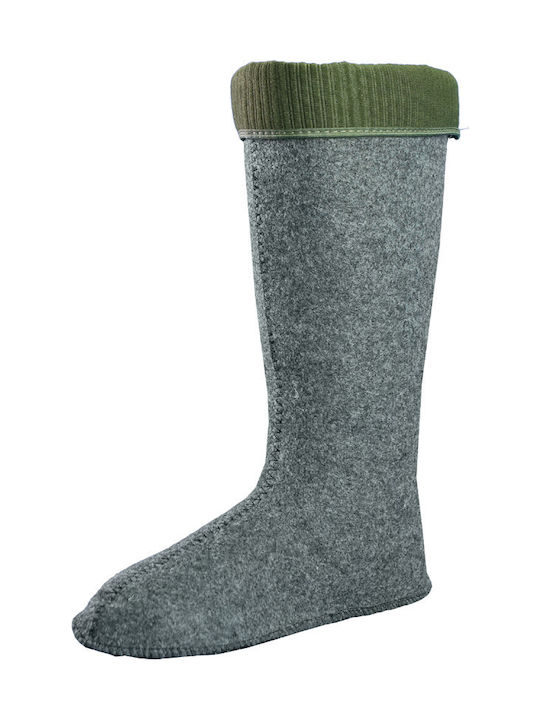 Drywalker X-Track Short Non-Slip Work Wellies Tibia with Fur Green
