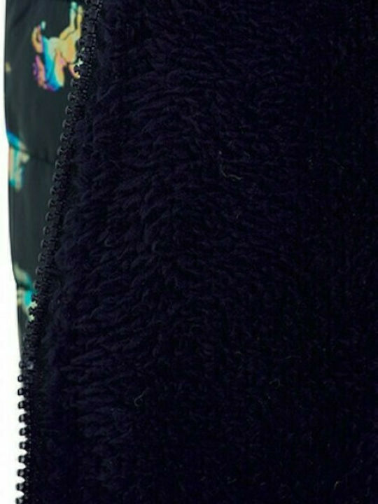 Kinder Steppjacke Kurz mit Futter & Kapuze Blau