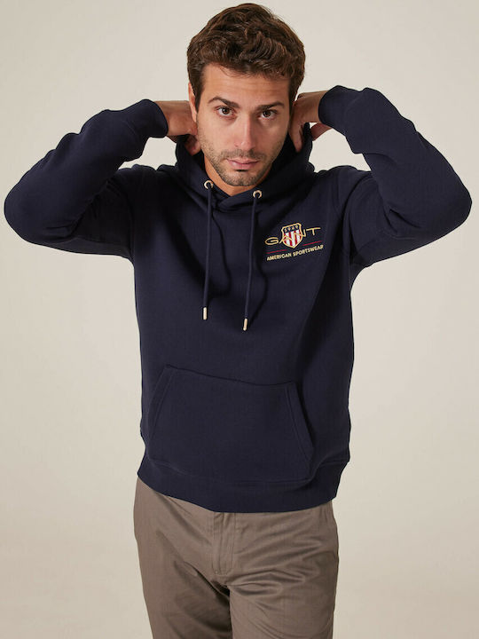 Archive Shield Sweatshirt with Hood Navy