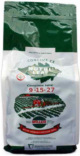 Miller Chemical Nutrileaf Crystal Fertilizer Nitrogen, Phosphorus, Potassium (9-15-27) for Flowering Plants, Fruitful 1kg