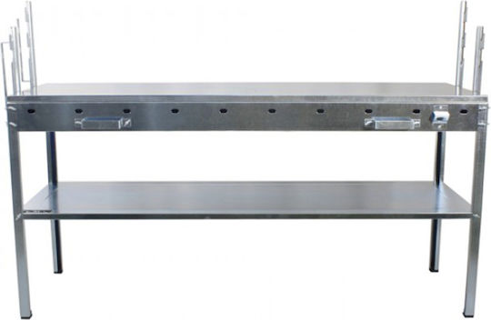 Pitsilos Galvanized Charcoal Grill for Lamb with Lid 150cmx50cm