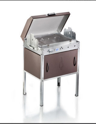 Pitsilos Galvanized Charcoal Grill with Lid 55cmx40cm