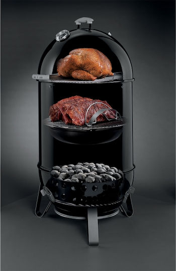 Weber Smokey Mountain Stainless steel Charcoal Grill with Lid and Thermometer 47cmx47cm