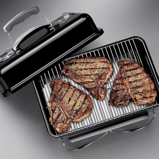 Weber Go Anywhere Stainless steel Portable Charcoal Grill with Lid 42cmx26cm