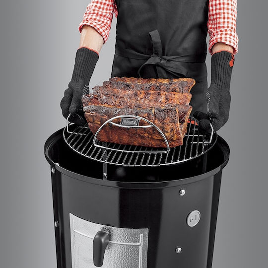 Weber Smokey Mountain Stainless steel Charcoal Grill with Lid and Thermometer 47cmx47cm