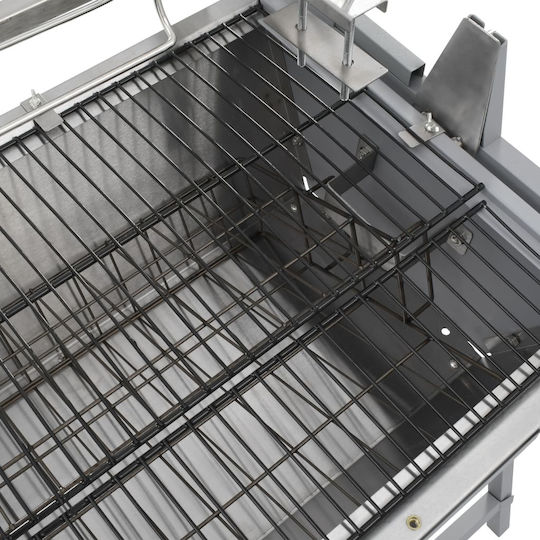 vidaXL Ανοξείδωτη Ψησταριά Κάρβουνου με Καπάκι 132x55εκ.