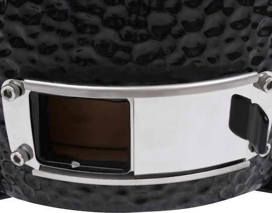vidaXL Ceramics Charcoal Grill Kamado with Lid and Thermometer 26.5cmx26.5cm