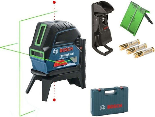 Bosch GCL 2-15 G Professional Self-leveling Linear Laser Level Green Beam 1.5V with Working Range 15m