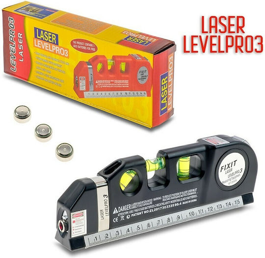 LevelPro3 Γραμμικό Αλφάδι Laser Κόκκινης Δέσμης με Εύρος Εργασίας 2.5m