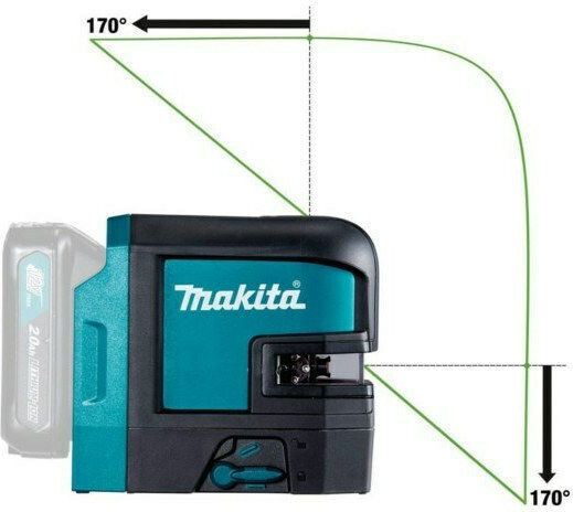 Makita Αυτορυθμιζόμενο Γραμμικό Αλφάδι Laser Πράσινης Δέσμης 10.8V με Εύρος Εργασίας 35m