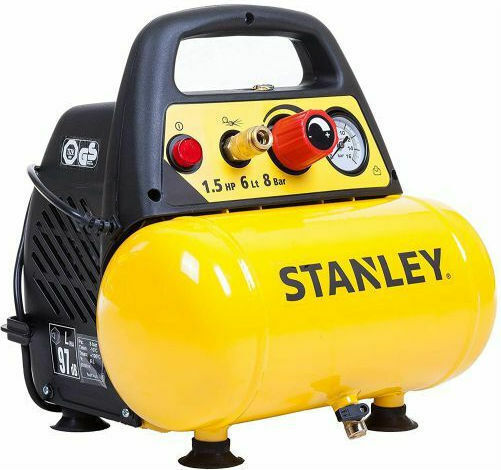 Stanley Single-Phase Air Compressors 97dB with Power 1.47hp and Airtank 6lt DN200/8/6