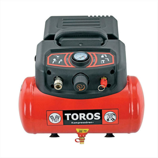 Toros OilFree Single-Phase Air Compressors 96dB with Power 1.5hp and Airtank 6lt 602036