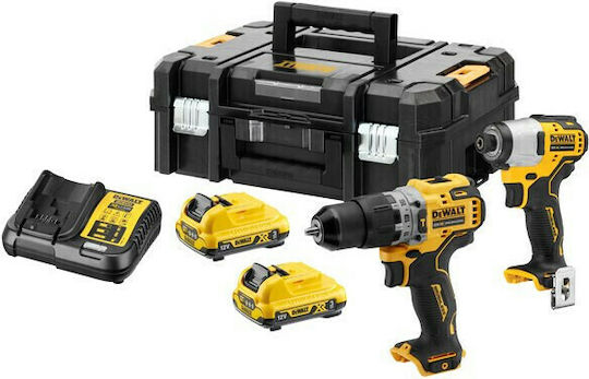DEWALT DCK2111L2T Set Bohrschrauber & Schlagschraubendreher Brushless 12V mit 2 Batterien 3Ah und Hülle