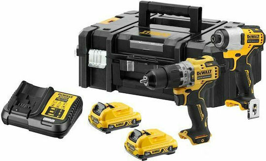 DEWALT DCK2111L2T Set Bohrschrauber & Schlagschraubendreher Brushless 12V mit 2 Batterien 3Ah und Hülle