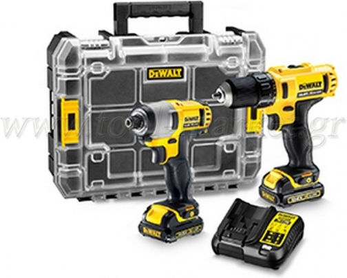 Dewalt Σετ Δραπανοκατσάβιδο & Παλμικό Κατσαβίδι 10.8V με 2 Μπαταρίες 2Ah και Θήκη