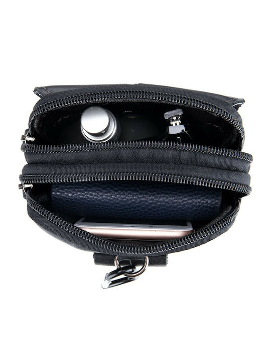 YB-0012 Men's Leather Belt Bag Black