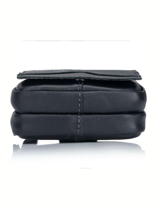 YB-0012 Men's Leather Belt Bag Black