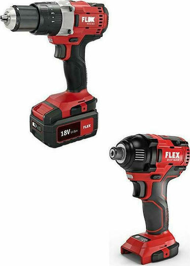 Flex 46691 Σετ Κρουστικό Δραπανοκατσάβιδο & Παλμικό Κατσαβίδι Brushless 18V με 2 Μπαταρίες 2.5Ah και Θήκη