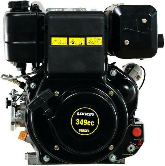 Loncin D460FD Κινητήρας Πετρελαίου 462cc 10.2hp Μέγιστων Στροφών 3600rpm Οριζόντιου Άξονα με Σφήνα και Μίζα