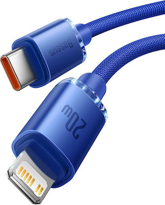 Baseus Crystal Shine Geflochten USB-C zu Lightning Kabel 20W Blau 2m (CAJY000303)