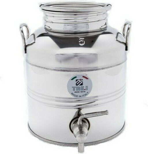 Tre.I Recipient din Oțel Inoxidabil Crimped Container Open Top / Flat Bottom 5lt 15026