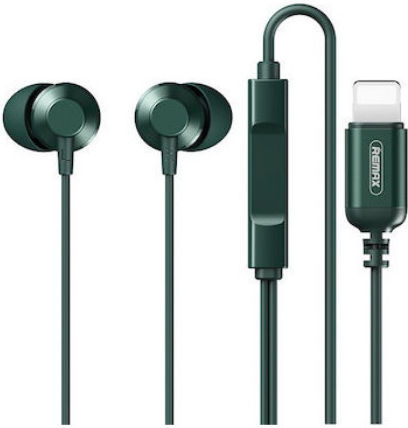 Remax RM-512i In-ear Handsfree με Βύσμα Lightning Πράσινο