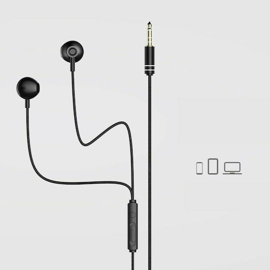 Remax RM-711 Earbuds Handsfree Ακουστικά με Βύσμα 3.5mm Μαύρο