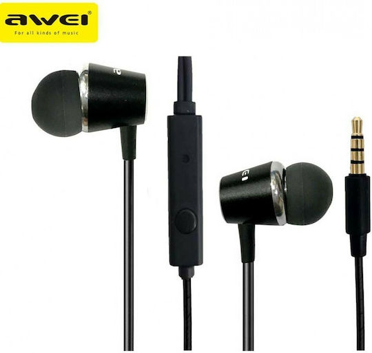 Awei PC-2 În ureche Handsfree cu două căști cu mufă 3.5mm Negru