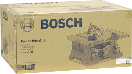 Bosch GTS 635-216 Professional Bench Saw 1600W, Cutting Disc Diameter 216mm & Cutting Speed 5500rpm 0601B42000