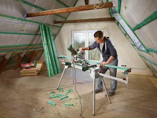 Bosch PCM 8 Φαλτσοπρίονο Ρεύματος με Ισχύ 1200W, Οδηγό Laser & Δίσκο Κοπής Διαμέτρου 216mm