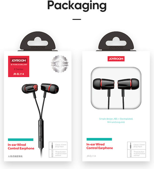 Joyroom EL114 In-ear Handsfree με Βύσμα 3.5mm Μαύρο