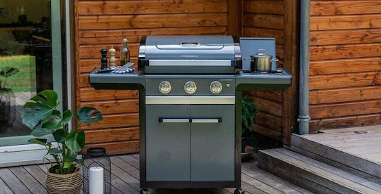 Campingaz 3 Series Premium S Grătar pe gaz Din fontă Grătar 61bucx46buccm cu 3 buc 10.2kW și Arzător Lateral