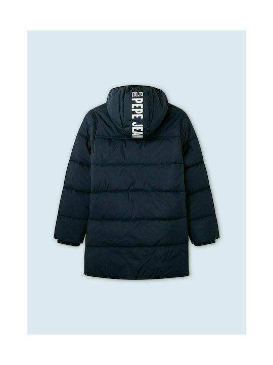 Pepe Jeans Kids Parka short Hooded Navy Blue Fred