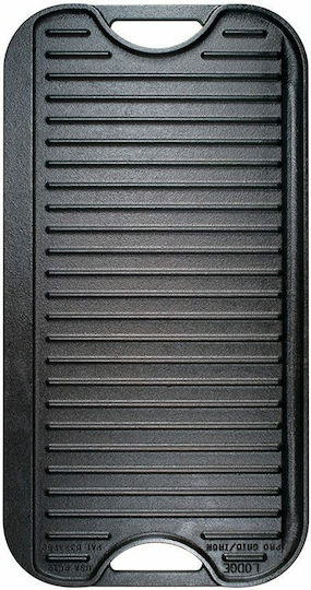 Lodge Non-Stick Double Sided Baking Plate with Cast Iron Flat & Grill Grilling Surface 51cm x 26cm x 2.05cm