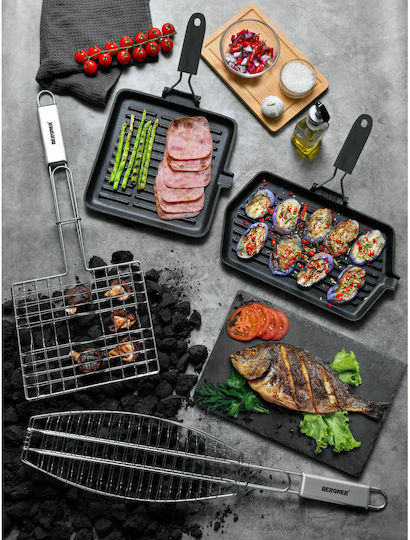 Bergner Antihaft Backblech mit Gusseisen Grill Oberfläche 33.5x22cm
