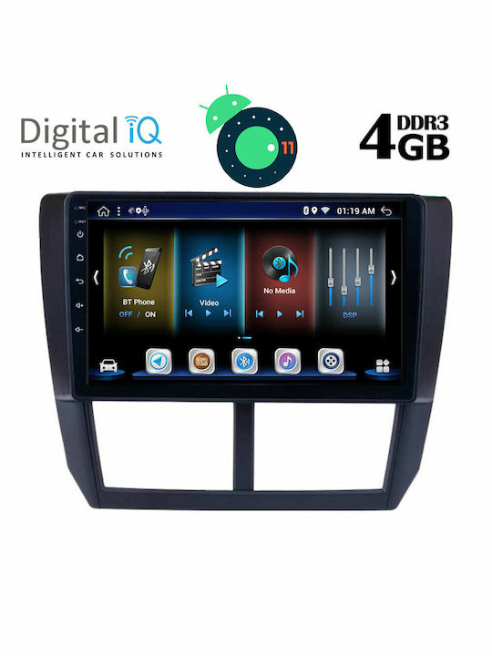 Digital IQ Car-Audiosystem für Subaru Forstwirt / Impreza 2008-2013 (Bluetooth/USB/AUX/WiFi/GPS/Apple-Carplay) mit Touchscreen 9" DIQ_BXD_6662