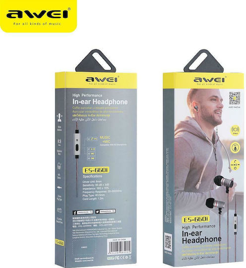 Awei ES-660i In-ear Handsfree με Βύσμα 3.5mm Μαύρο