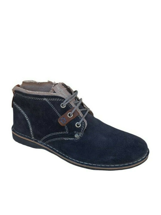 Canguro Suede Navy Μπλε Ανδρικά Μποτάκια