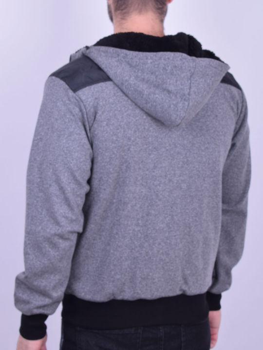 Gray Hooded Cardigan