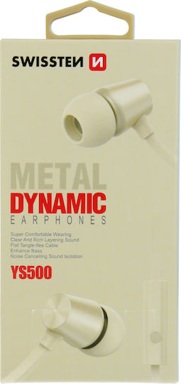 Swissten YS500 In-ear Handsfree με Βύσμα 3.5mm Χρυσό