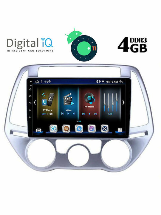 Digital IQ Sistem Audio Auto pentru Hyundai i20 2008-2014 cu A/C (Bluetooth/USB/AUX/WiFi/GPS/Apple-Carplay/Partitură) cu Ecran Tactil 9" DIQ_BXD_6227AC